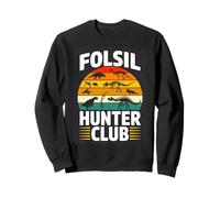 Jurassic Dino Paleontology Folsil Hunter Club Sweatshirt