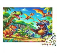 Jurassic Dinosaur Park 1000 Piece Jigsaw Puzzle Paper for Adults Prehistoric Tropical Forest Jigsaw Puzzle for Adults Focus Relax Home Decor 70x50cm/1000pcs