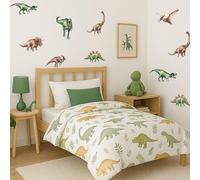 Jurassic Dinosaur Wall Stickers - Kids’ Room & Nursery Décor - 14 Removable Dinosaur Stickers - Easy to Apply & Renter-Friendly