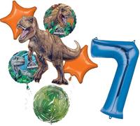Jurassic Dinosaur World 7th Birthday Party Supplies Foil Balloon Bouquet Decorations