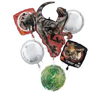 Jurassic Dinosaur World Party Supplies 6pc Rebirth Birthday Balloon Bouquet Decorations