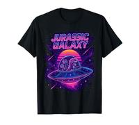Jurassic Galaxy Dinosaurs Flying UFO in Outer Space T-Shirt