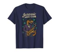 Jurassic Jazz Club Dino Saxophone Tee Sax Raptor Vinyl 50s T-Shirt
