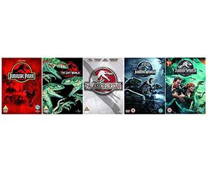 Jurassic Park 1-5 Complete DVD Movie Collection: Jurassic Park / The Lost World - Jurassic Park 2 / Jurassic Park 3 / Jurassic World / Jurassic World: Fallen Kingdom + Bonus Features + Extras