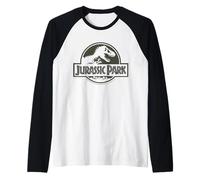Jurassic Park 2025 Dinosaur Silhouette Raglan Baseball Tee