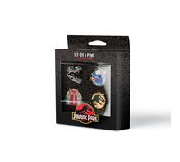 Grupo Erik Set Of 4 Enamel Pins - Jurassic Park Merchandise | Cute Pin Badges, Bag Pins | Jurassic Park Gifts Under 15 Pounds, Funny Gifts For Friends