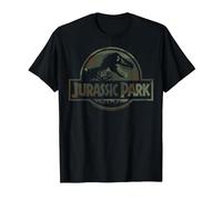 Jurassic Park Camo Fossil Logo T-Shirt, Men, Black, XX-Large