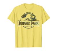 Jurassic Park Camo Fossil Logo T-Shirt, Men, Lemon Yellow, Medium