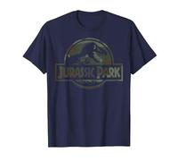 Jurassic Park Camo Fossil Logo T-Shirt, Men, Navy Blue, Small