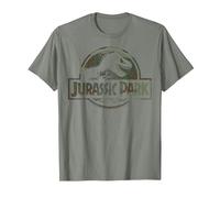 Jurassic Park Camo Fossil Logo T-Shirt, Men, Olive Heather, XX-Large