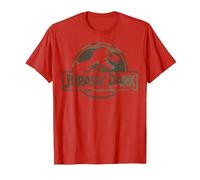 Jurassic Park Camo Fossil Logo T-Shirt, Men, Red, 3X-Large