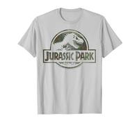 Jurassic Park Camo Fossil Logo T-Shirt, Men, Silver Grey, X-Large