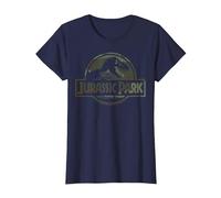Jurassic Park Camo Fossil Logo T-Shirt, Women, Navy Blue, Medium