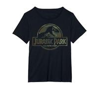 Jurassic Park Camo Fossil Logo T-Shirt, Women's Plus, Black, 5X