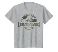 Jurassic Park Camo Fossil Logo T-Shirt, Youth, Heather Grey, 4T