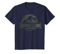 Jurassic Park Camo Fossil Logo T-Shirt, Youth, Navy Blue, Small