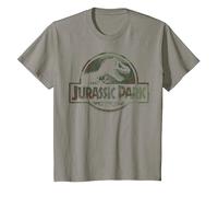 Jurassic Park Camo Fossil Logo T-Shirt, Youth, Slate Grey, Large