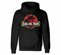 Jurassic Park Classic Logo Adults Black Hoodie - Small