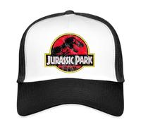 Jurassic Park Classic Logo in Red with T-Rex Trucker Cap