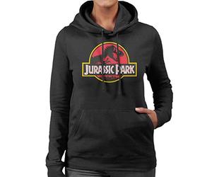 Jurassic Park Classic Logo Women's Hooded Sweatshirt Black