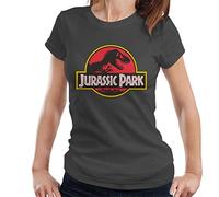 Jurassic Park Classic Logo Women's T-Shirt Charcoal