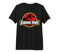 Jurassic Park Classic Red and Yellow T-Rex Logo Premium T-Shirt