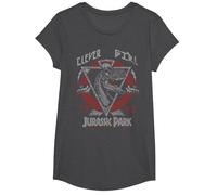 Jurassic Park Clever Girl 1993 Retro Logo Poster T-Shirt, Girls, Dark Heather Grey, Small