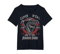 Jurassic Park Clever Girl 1993 Retro Logo Poster T-Shirt, Women's Plus, Black, 2X