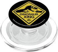 Jurassic Park Dinosaur Crossing Yellow Sign PopSockets PopGrip for MagSafe