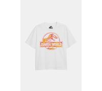 Jurassic Park Girl's Tropical Logo Girls T-Shirt White | Size: 7-8 Years Jurassic Park White 7-8 Years