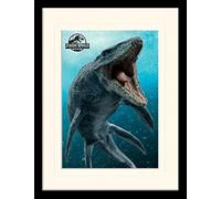 Jurassic Park Jurassic World Fallen Kingdom (Mosasaurus) Mounted & Framed Print, Multi Coloured, 30 x 40cm