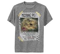 Jurassic Park Kids' Missing Pet T-Shirt, Charcoal Heather, S
