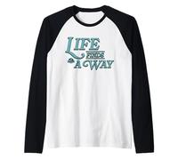 Jurassic Park Life Finds a Way Front & Back Raglan Baseball Tee