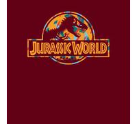 Jurassic Park Logo Tropical Men's T-Shirt - Burgundy - M