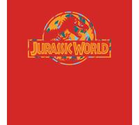 Jurassic Park Logo Tropical Men's T-Shirt - Red - L