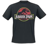 Jurassic Park Men's Classic Logo Regular Fit Short Sleeve T-Shirt, Black, Small