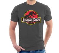 Jurassic Park Men's Classic Logo T-Shirt, Charcoal, S