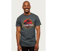 Jurassic Park Men's Classic Logo T-Shirt in Charcoal | Size: Small Jurassic Park Charcoal S