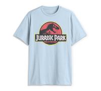 Jurassic Park Men's Classic Movie Logo T-Shirt, Light Blue, S