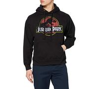 Jurassic Park Men's Distressed Logo Hoodie, Black (Black Blk), L UK