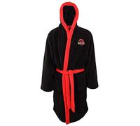 Jurassic Park Mens Dressing Gown Supersoft Fleece Adults Robe Black/Red L-XL