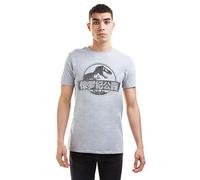 Jurassic Park Men's Mono Chinese Logo T-Shirt, Grey Marl, XX-Large