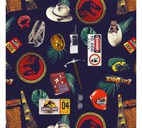 Jurassic Park Opulent Jungle Film Icons Print Fabric by 0.5 Metres 100% Cotton 44'' Wide Childrens Craft Fabric Material for Quilting, Sewing (2959)
