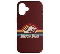 Jurassic Park Pop Stripe Rex Silhouette Classic Logo Case for iPhone 16