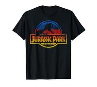 Jurassic Park Retro Distressed Rainbow Logo T-Shirt