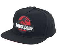 Jurassic Park Snapback Cap-Red Logo, Black, One Size