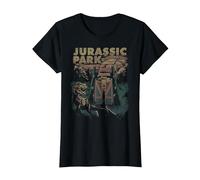 Jurassic Park T-Rex Gates T-Shirt, Women, Black, X-Small