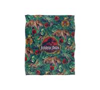 Jurassic Park T-Rex Silky Touch Super Soft Throw Blanket 152x127cm Universal White One Size