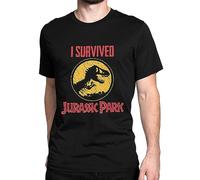Jurassic Park T-Shirt Mens | Movie Tshirt for Men | Adults T-Rex T Shirt | Official Merchandise | Black | Medium