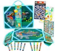 Jurassic Park Travel Activity Set for Boys - Bundle with Jurassic Lap Desk, Coloring Utensils, Stickers, and More | Dinosaur Art Activities for Kids, Girls